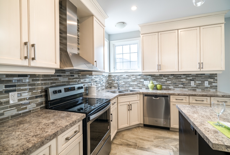 spacious kitchen staged to sell